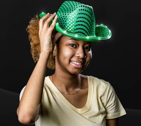 Green cowgirl hat online